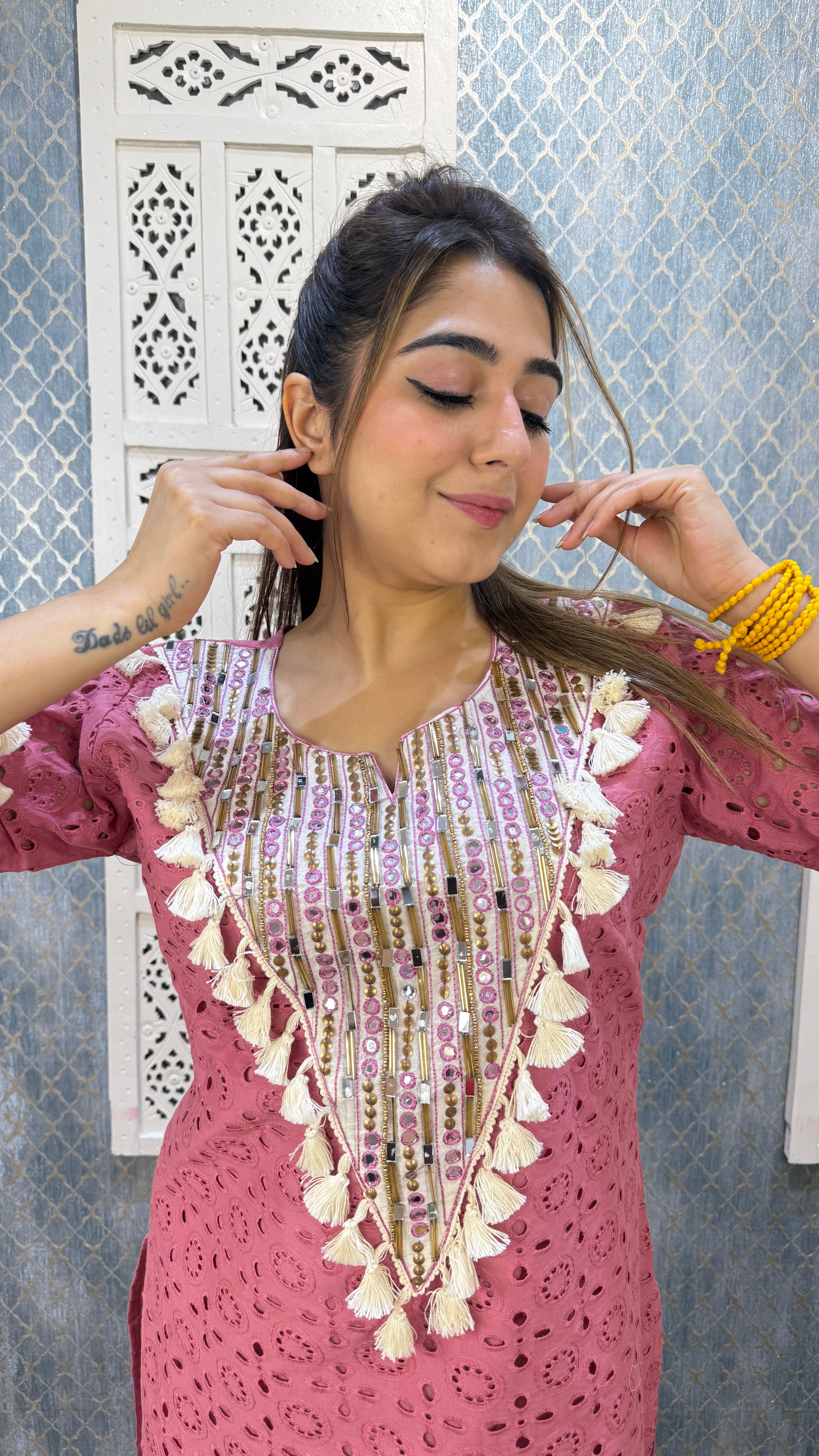 The Sheesham Schiffli Co Ord Set