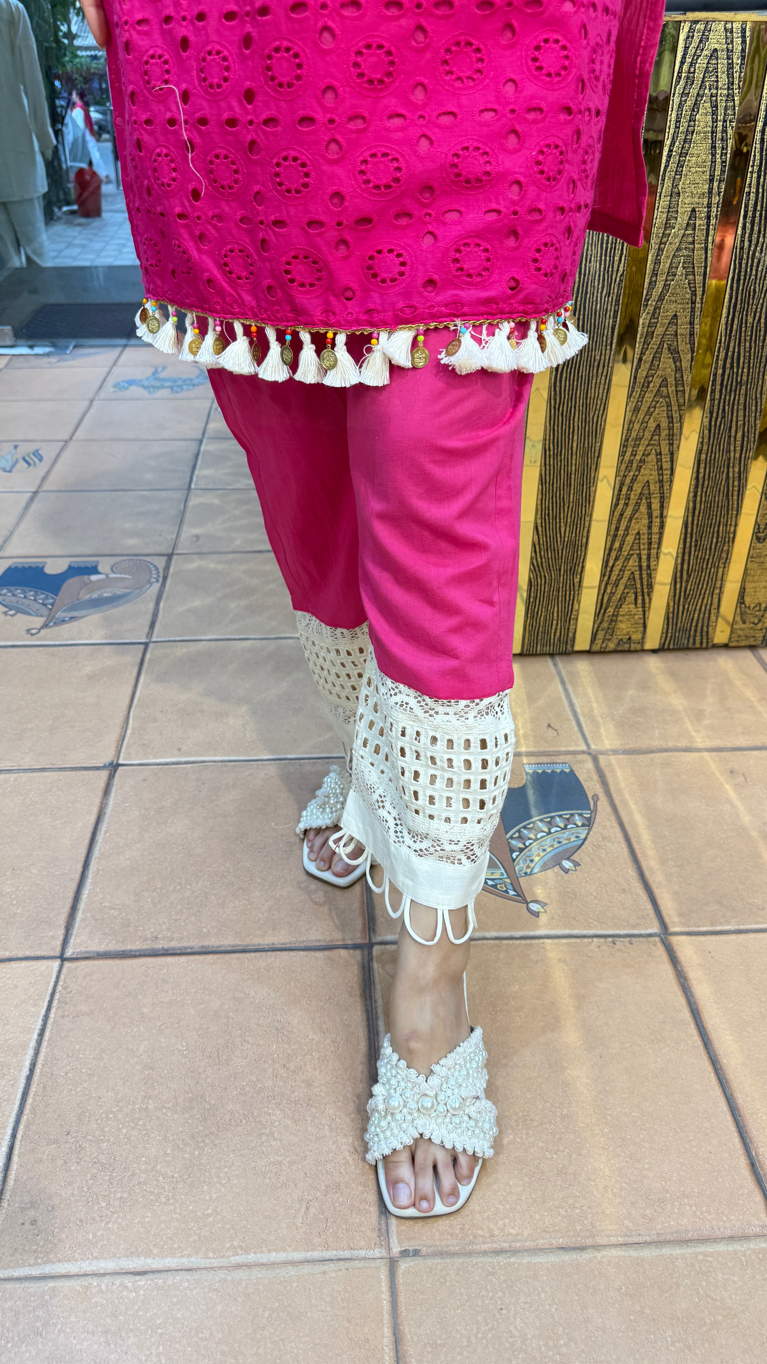 The Sheesham Schiffli Co Ord Set