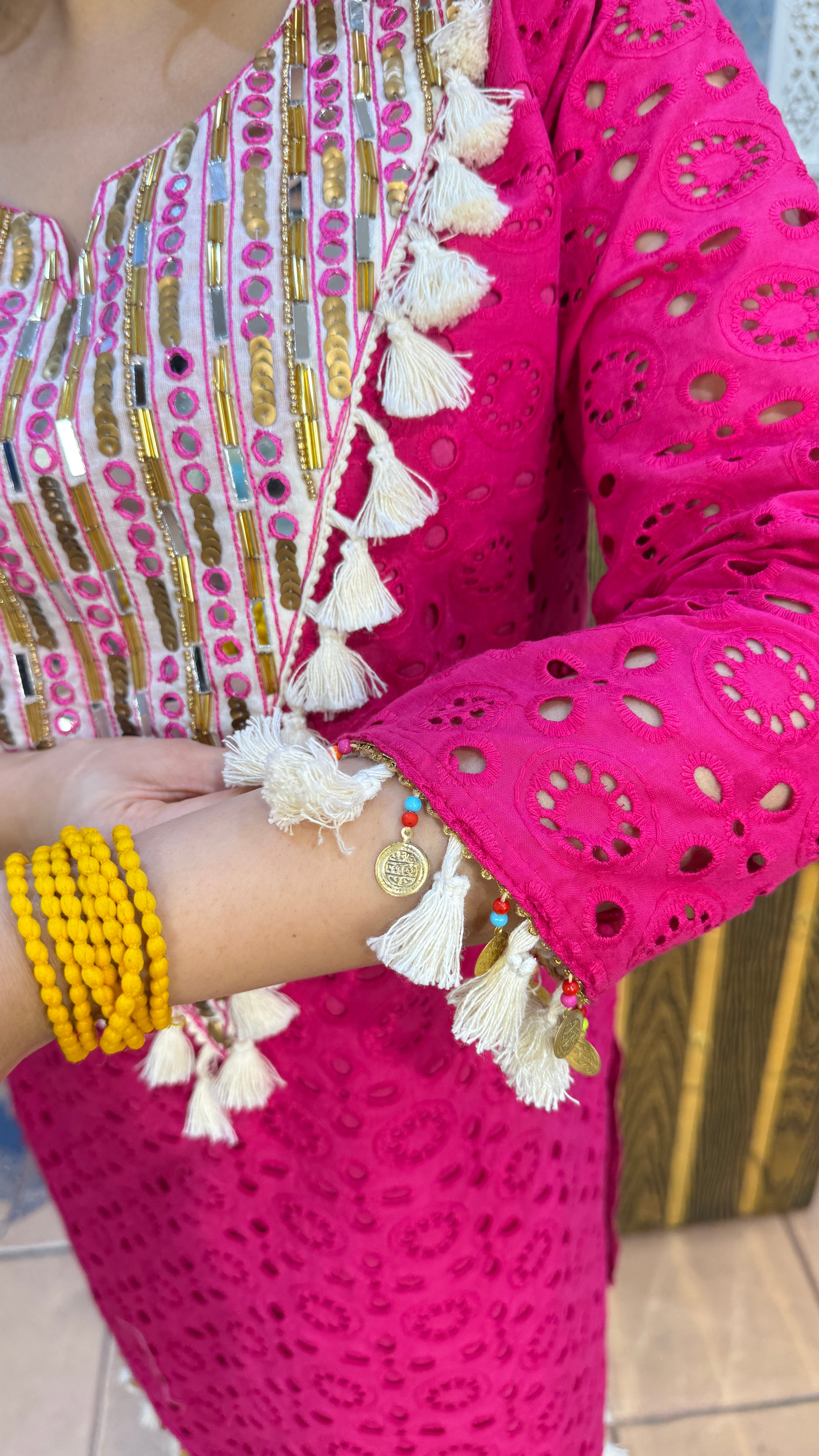 The Sheesham Schiffli Co Ord Set