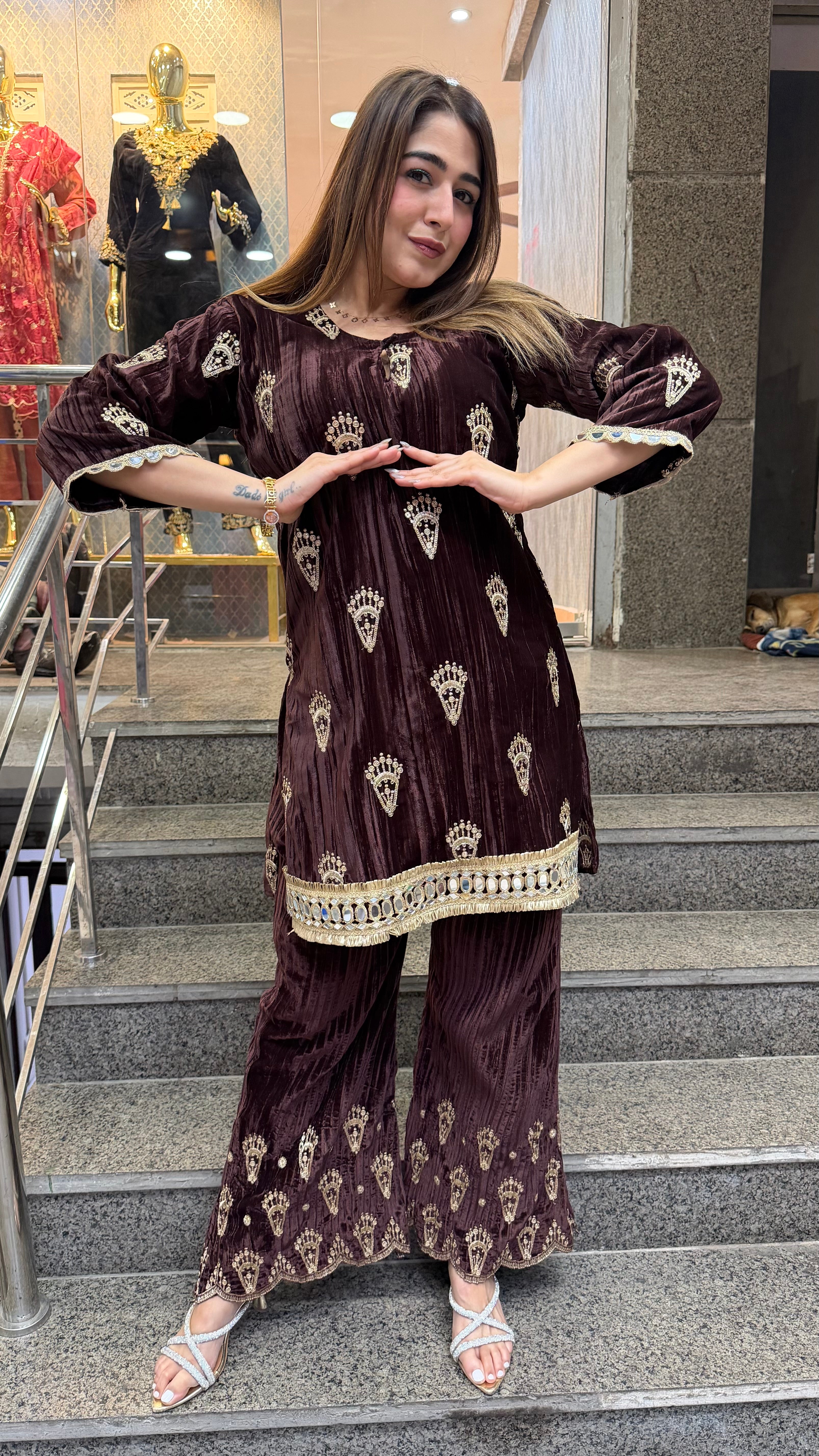 The Jhumki Velvet Co Ord Set