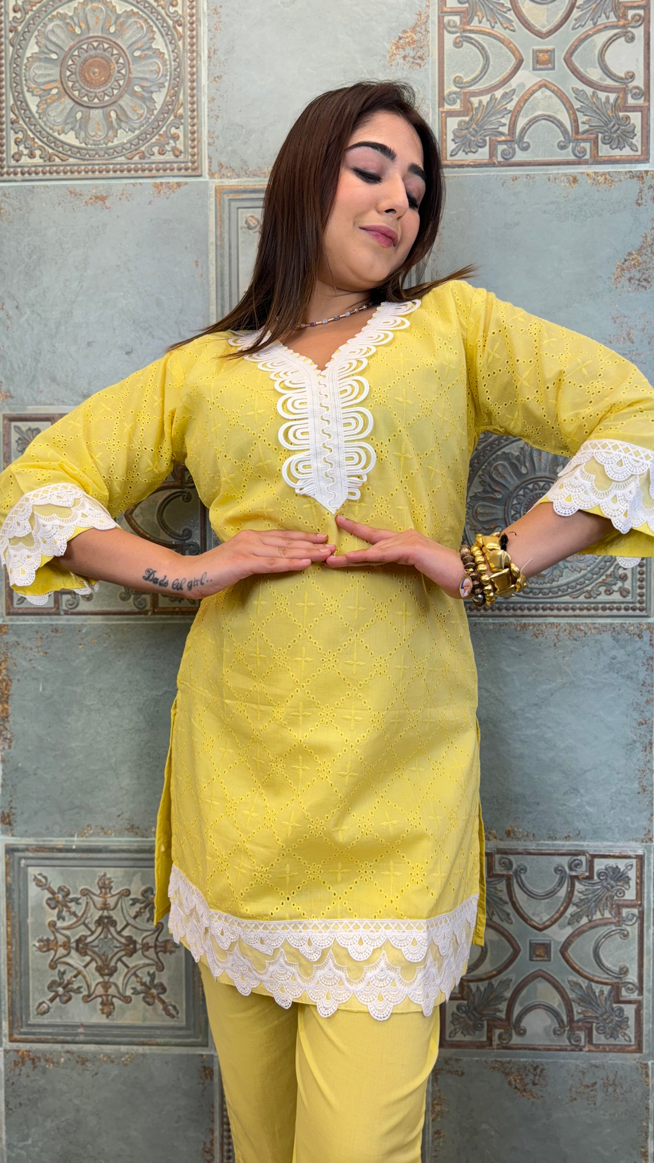 The Lace Chikankari Co Ord Set
