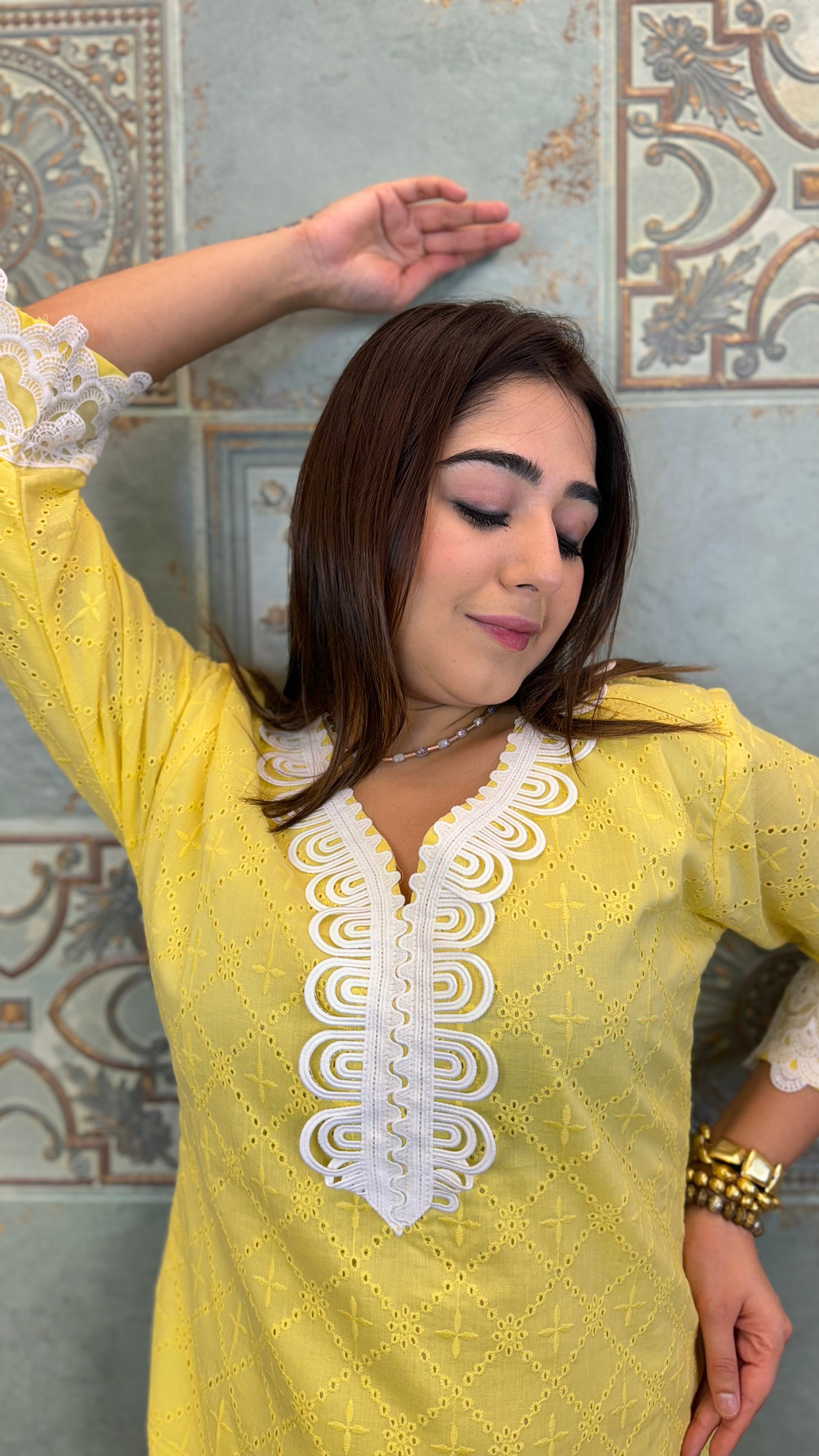 The Lace Chikankari Co Ord Set