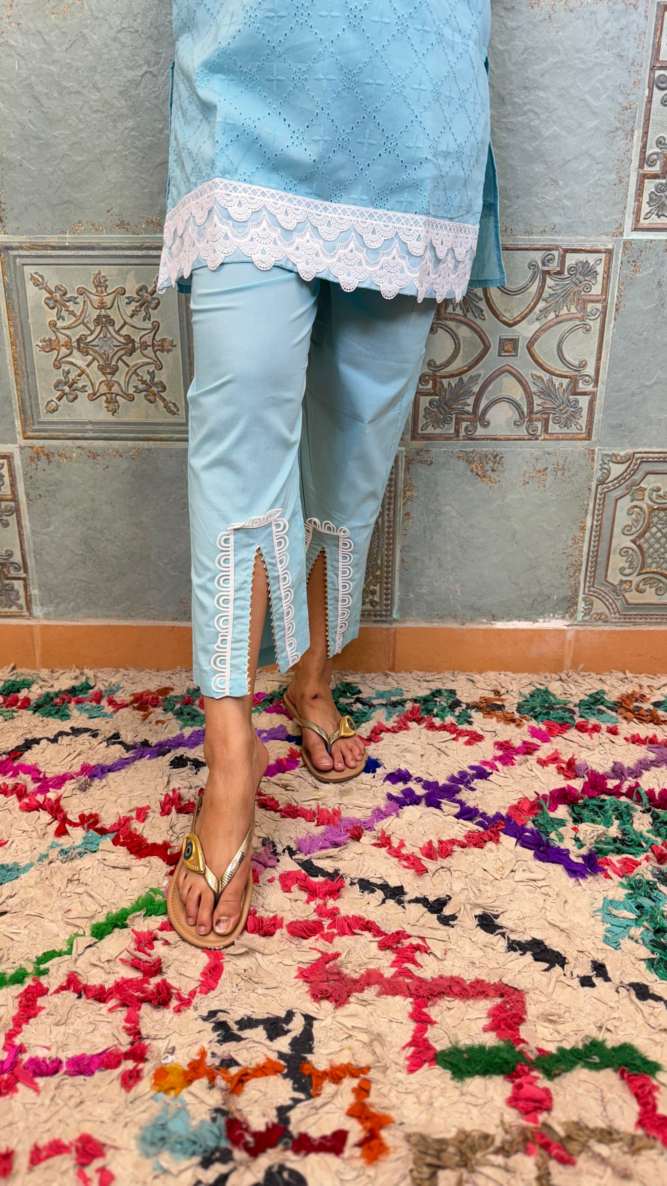 The Lace Chikankari Co Ord Set