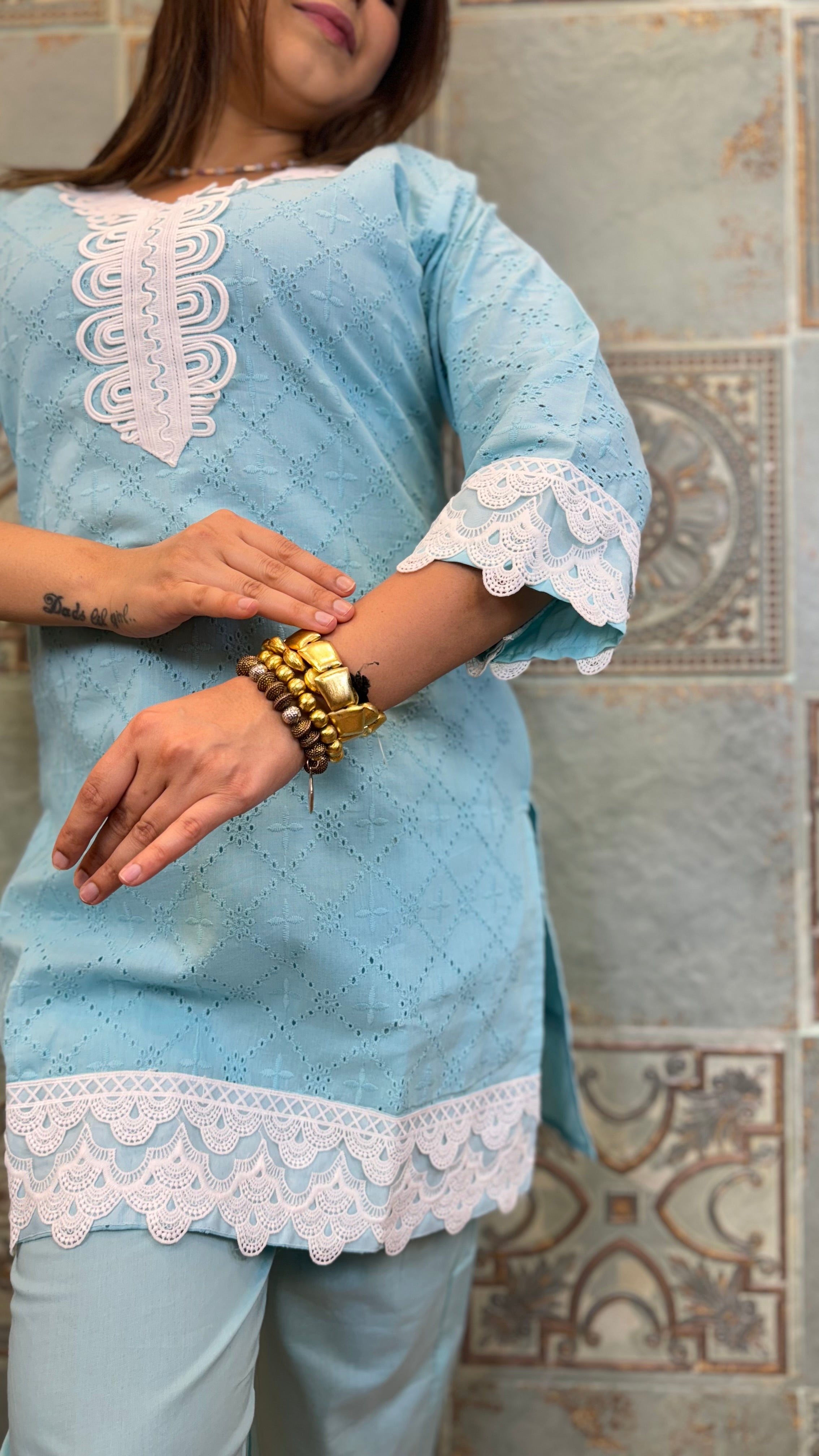 The Lace Chikankari Co Ord Set