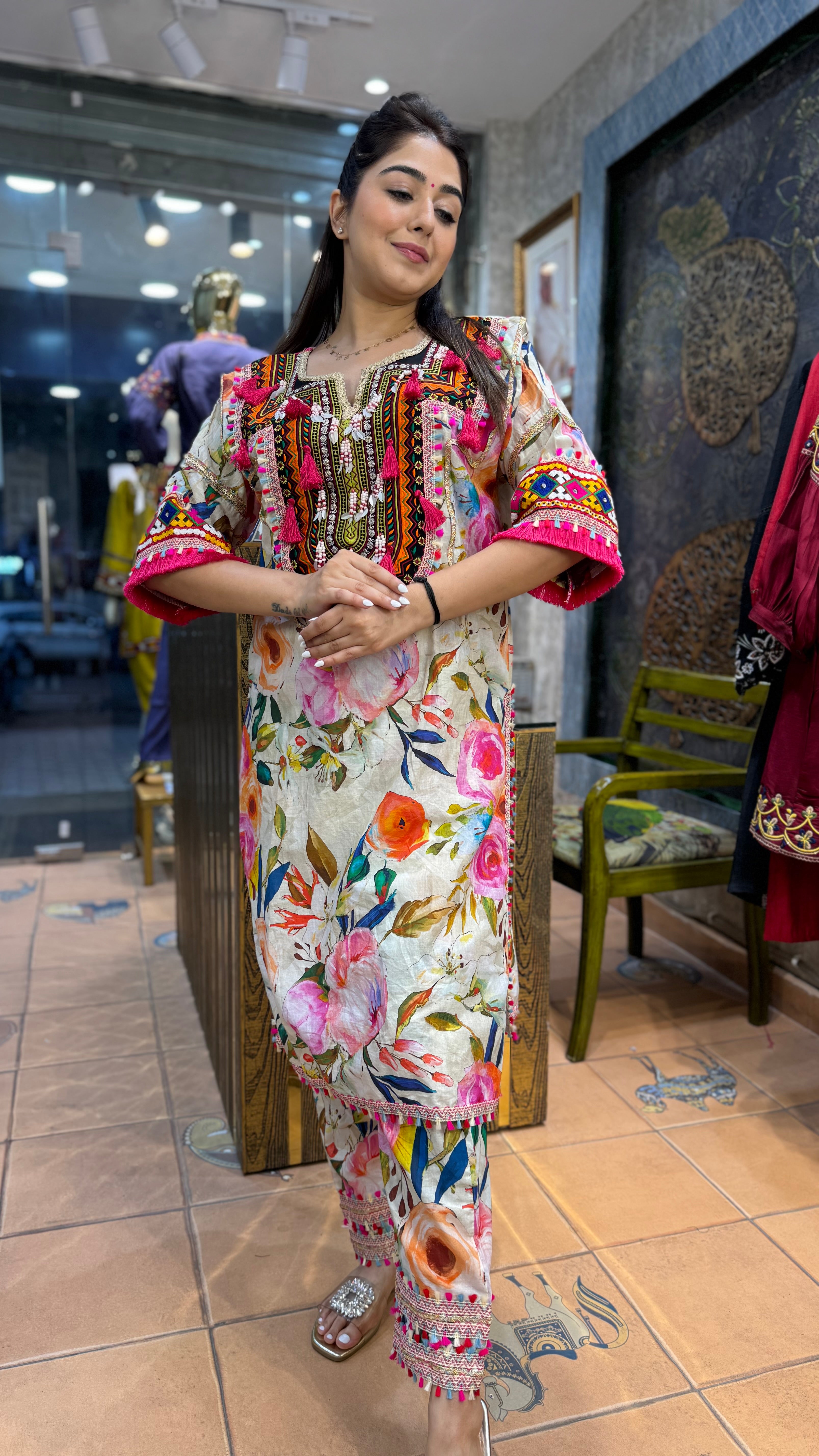 The Floral Print Phiran