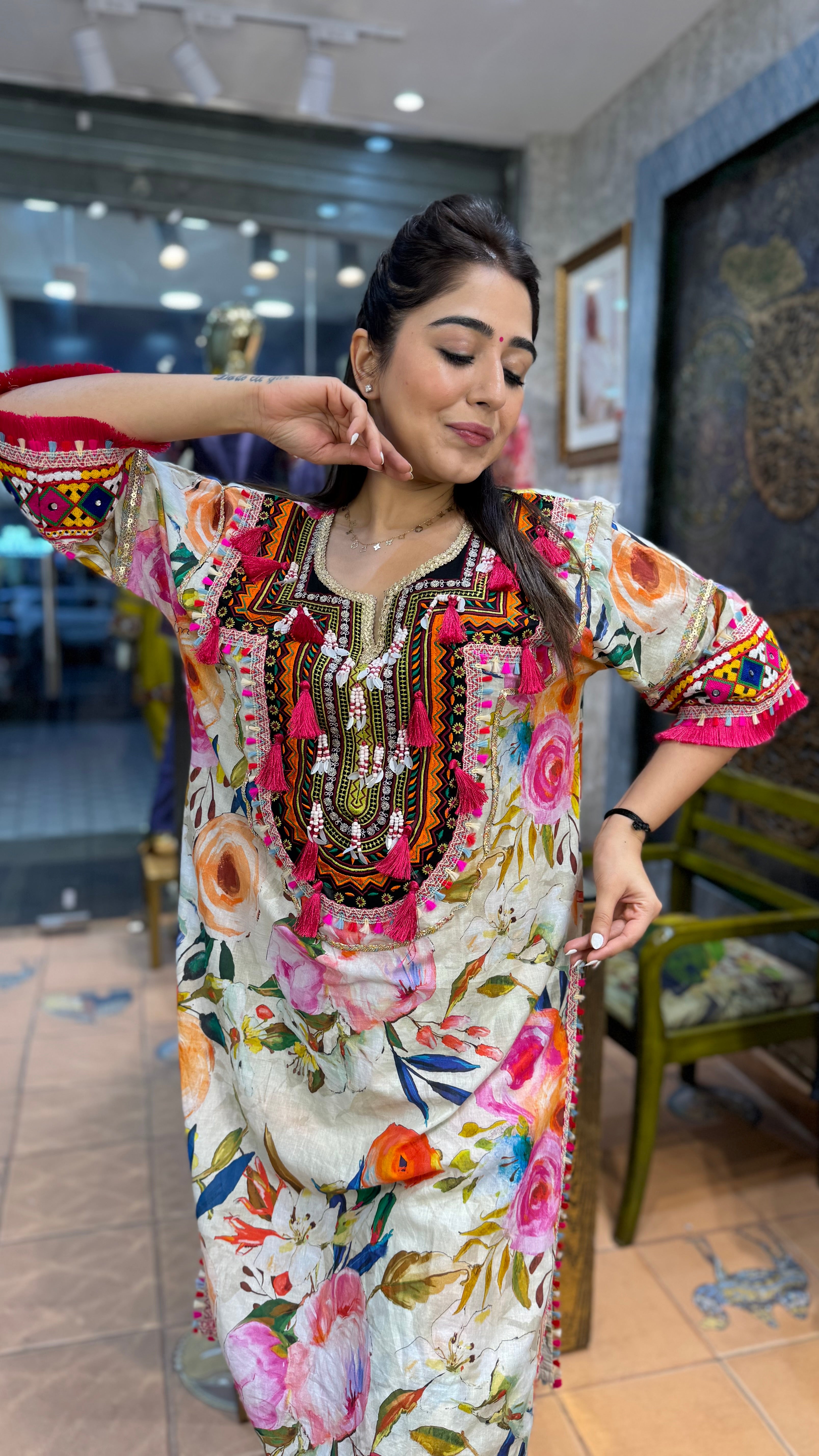 The Floral Print Phiran