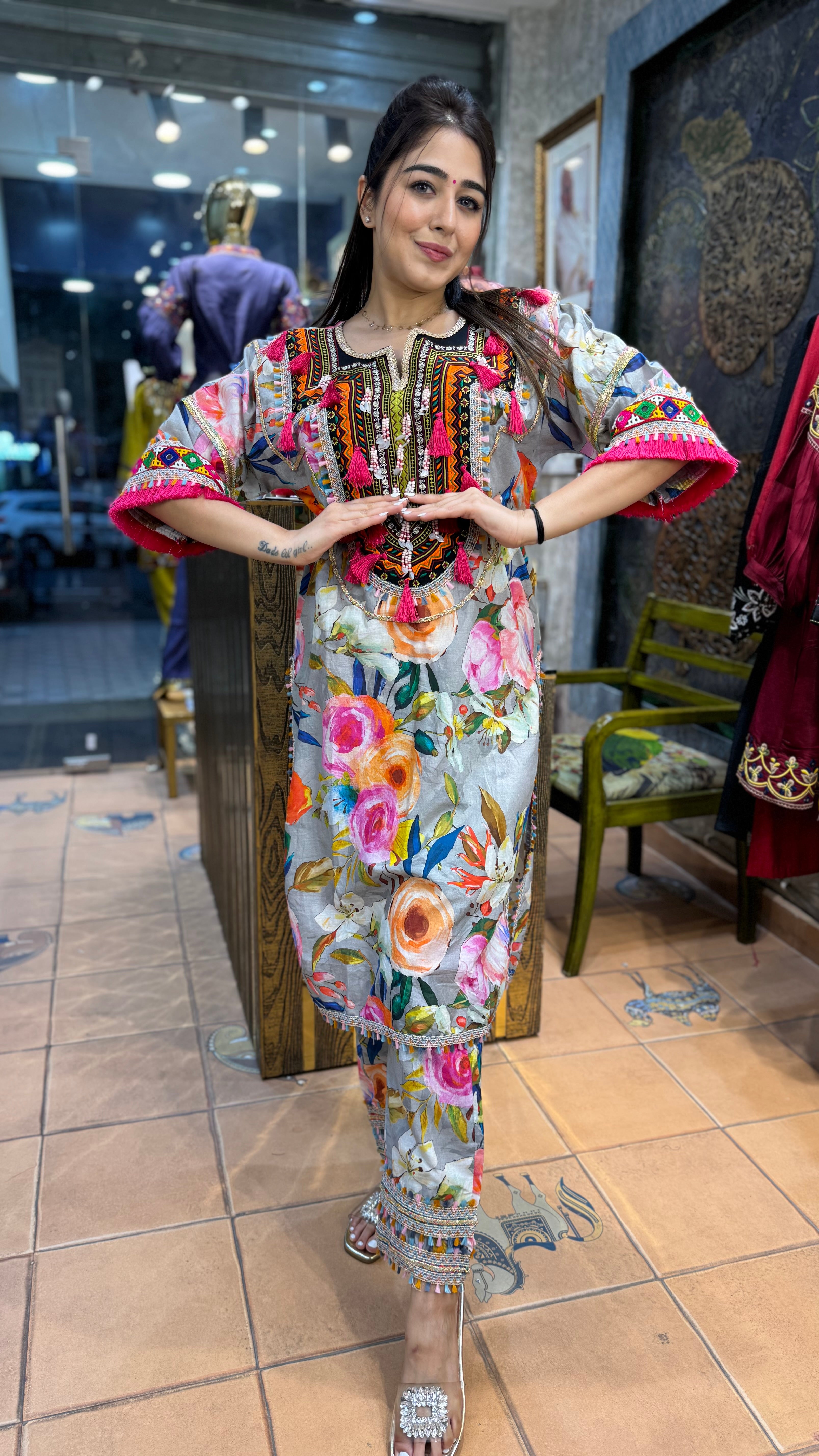 The Floral Print Phiran