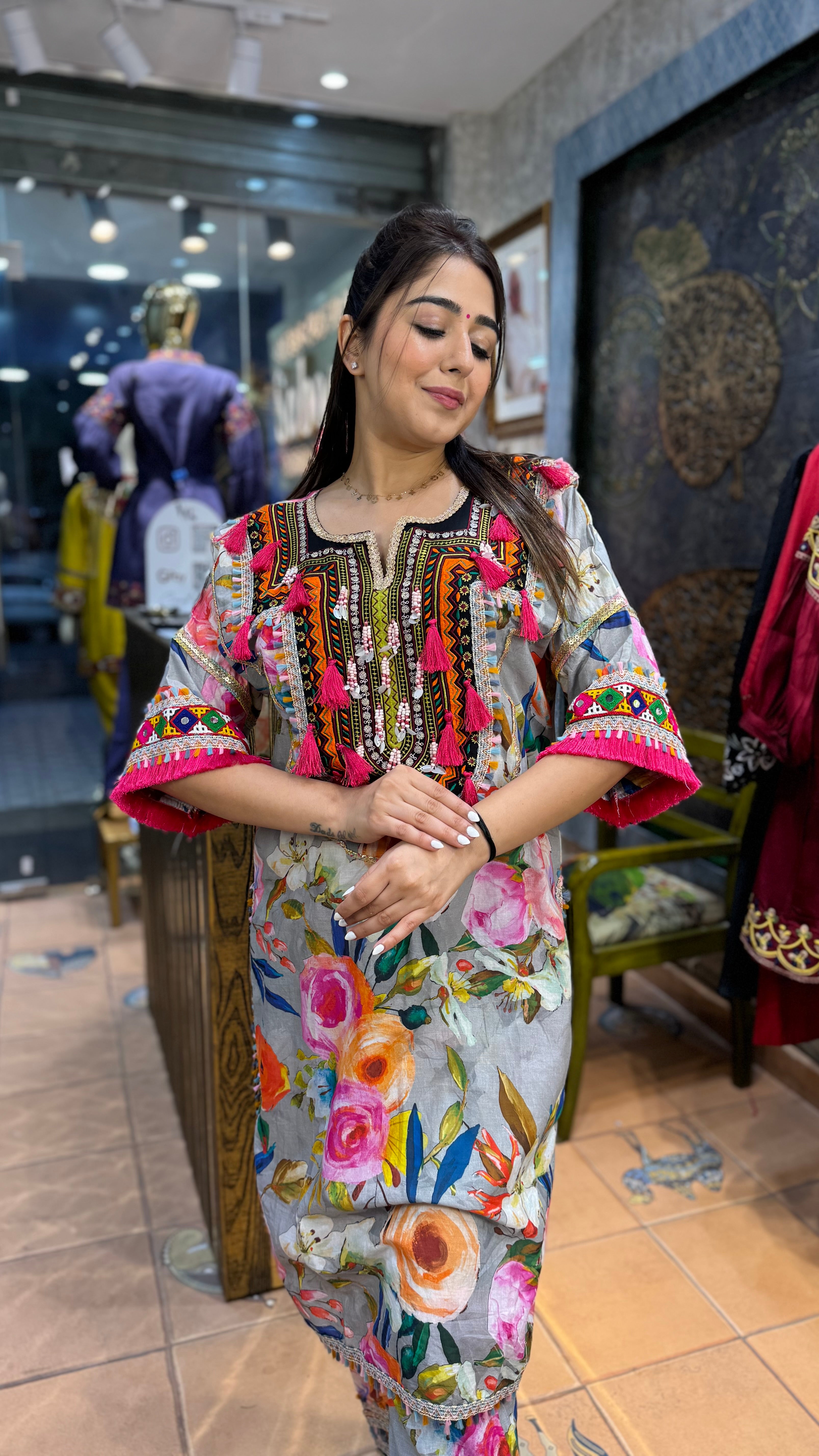 The Floral Print Phiran