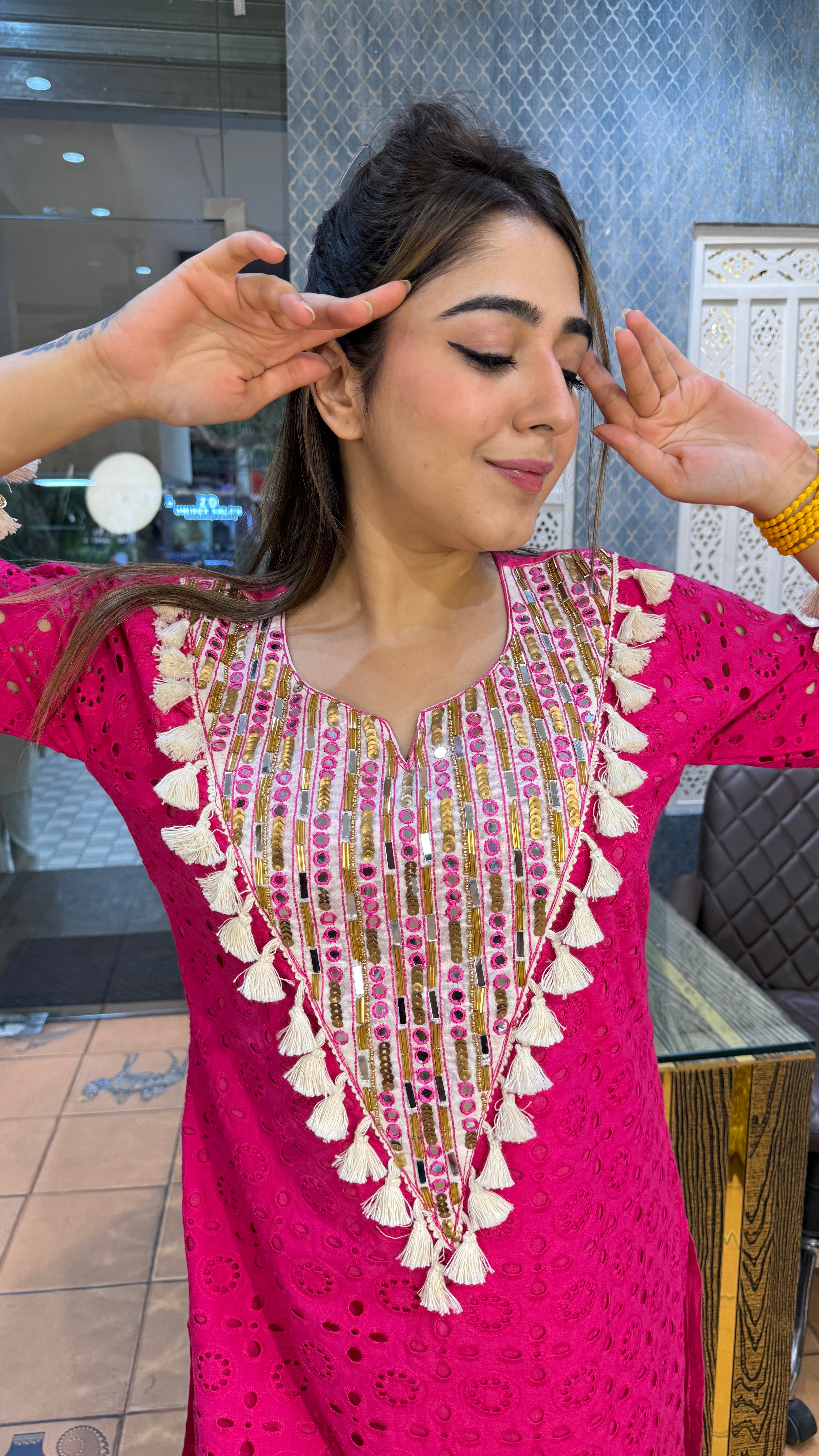 The Sheesham Schiffli Co Ord Set