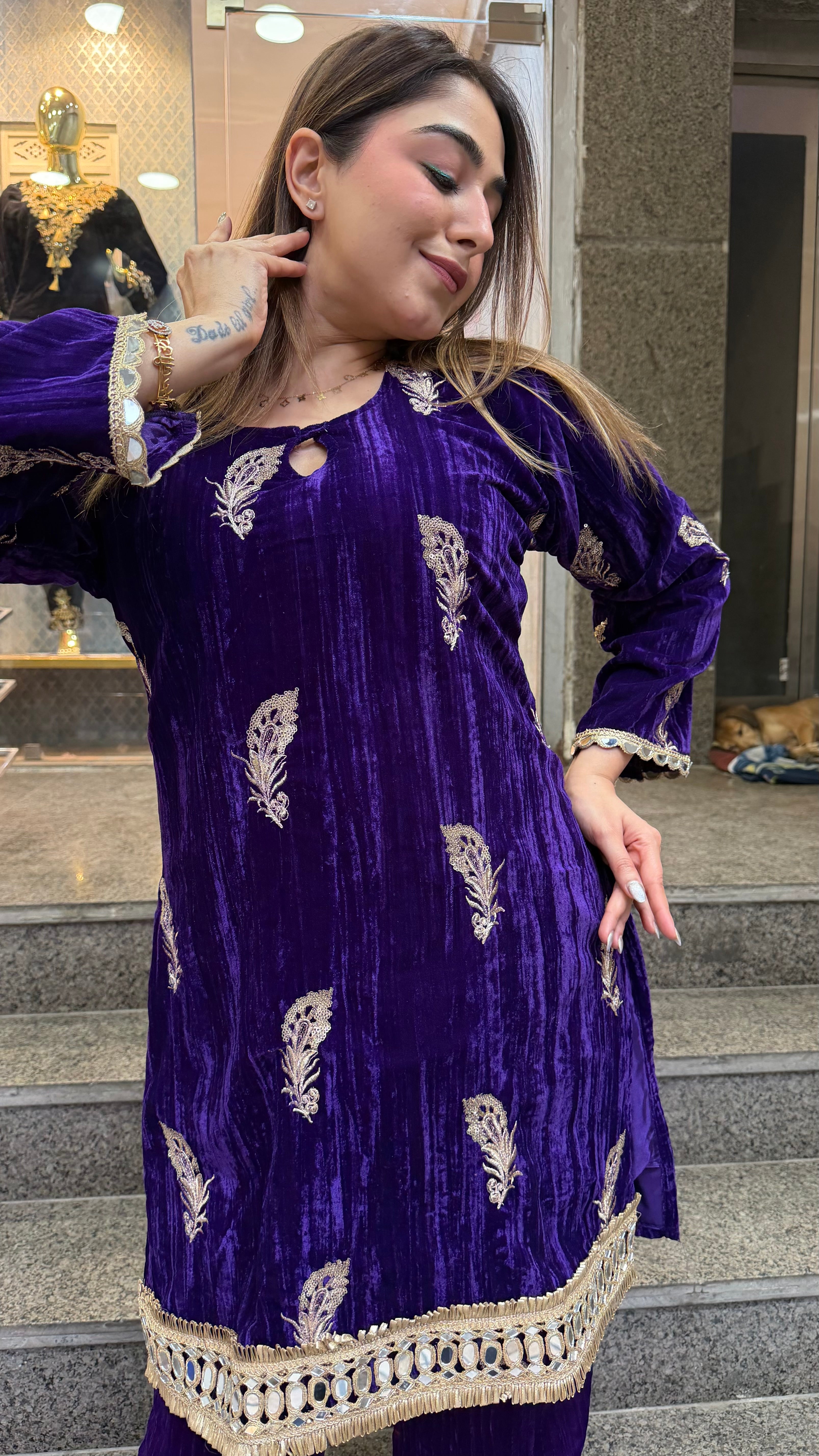 The Pankh Velevet Co Ord Set