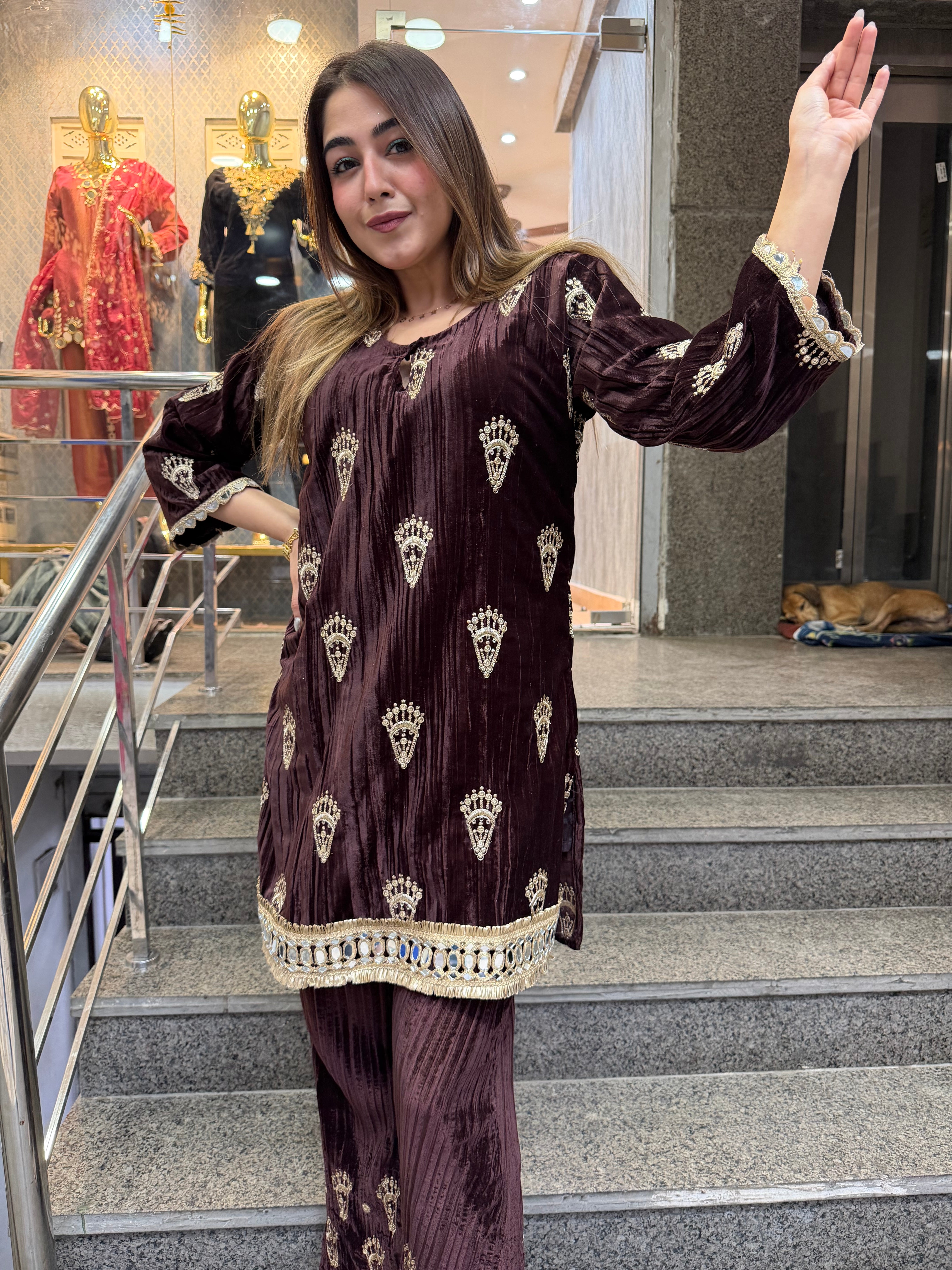 The Jhumki Velvet Co Ord Set