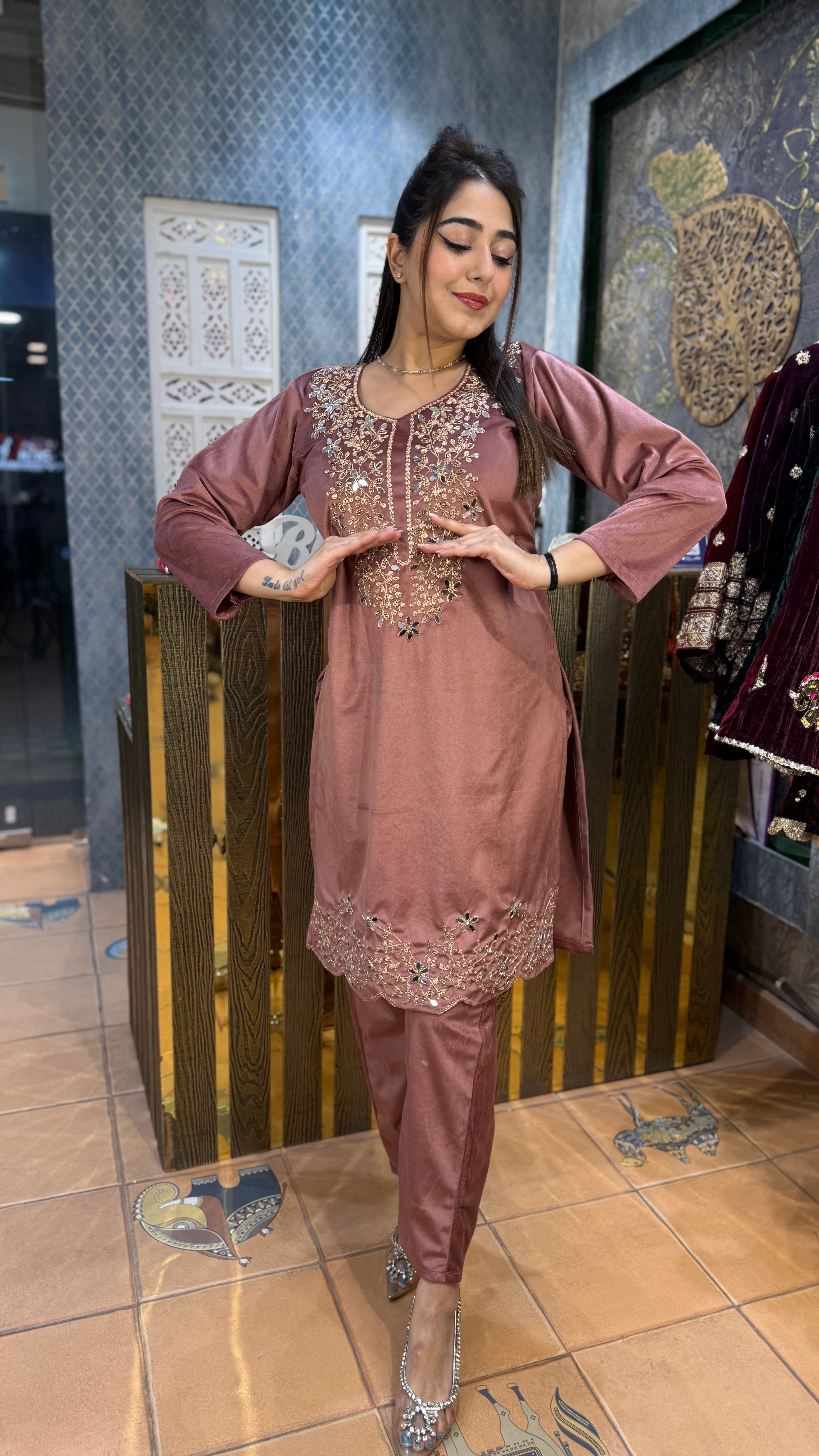 The Mahima (stretchable imported velvet) Suit