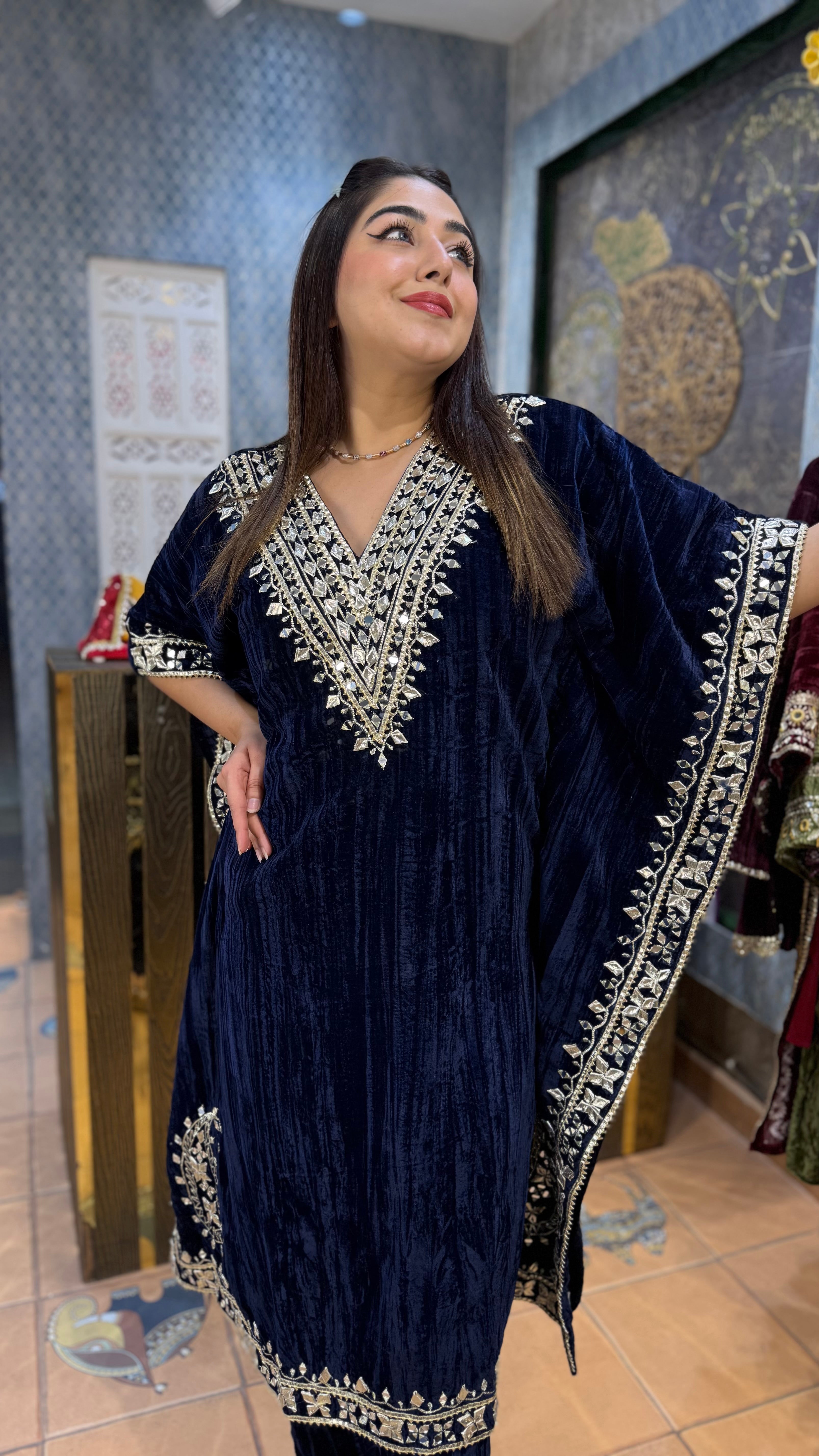 The V Neck Velvet Kaftan 2.0