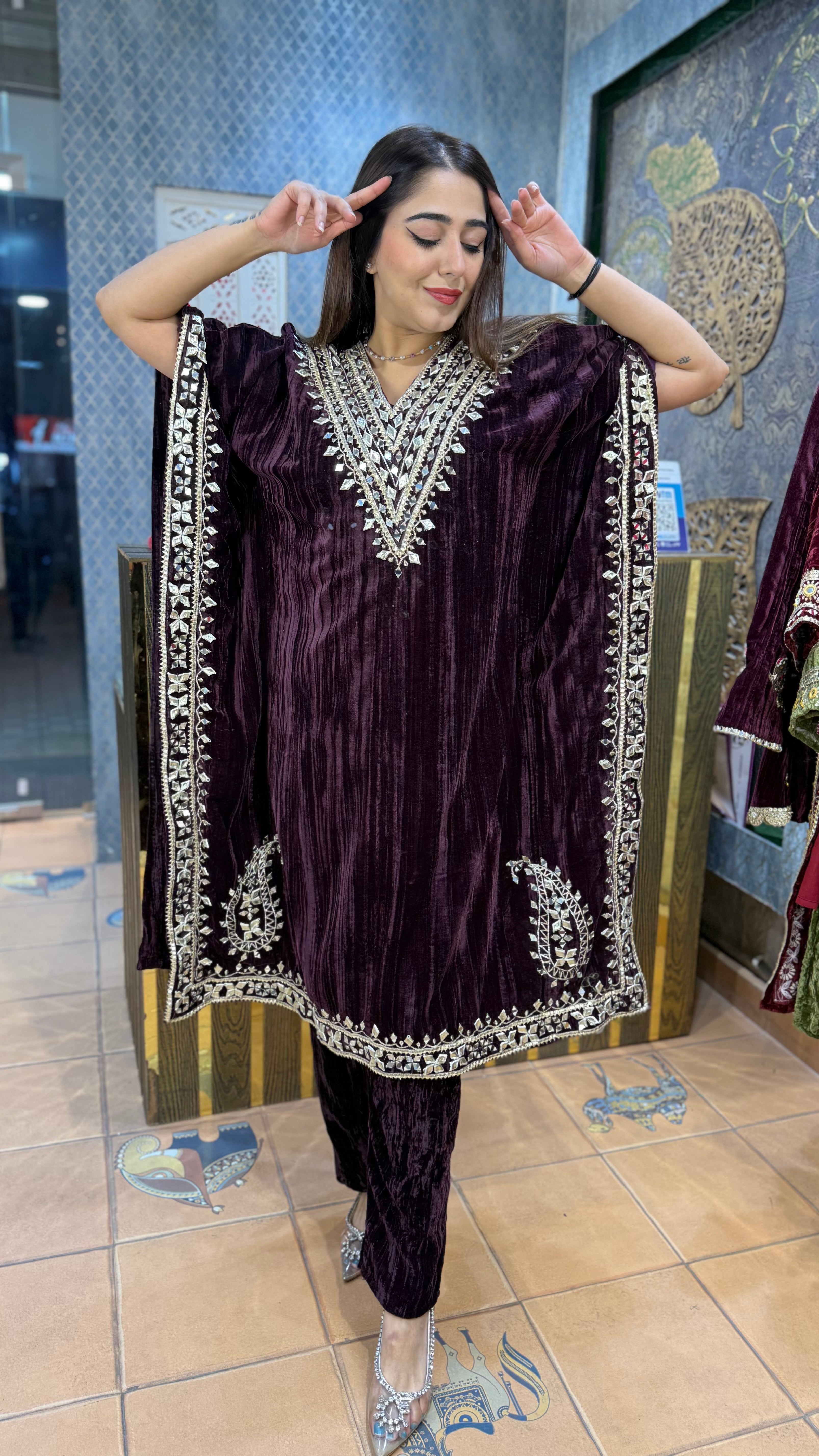 The V Neck Velvet Kaftan 2.0