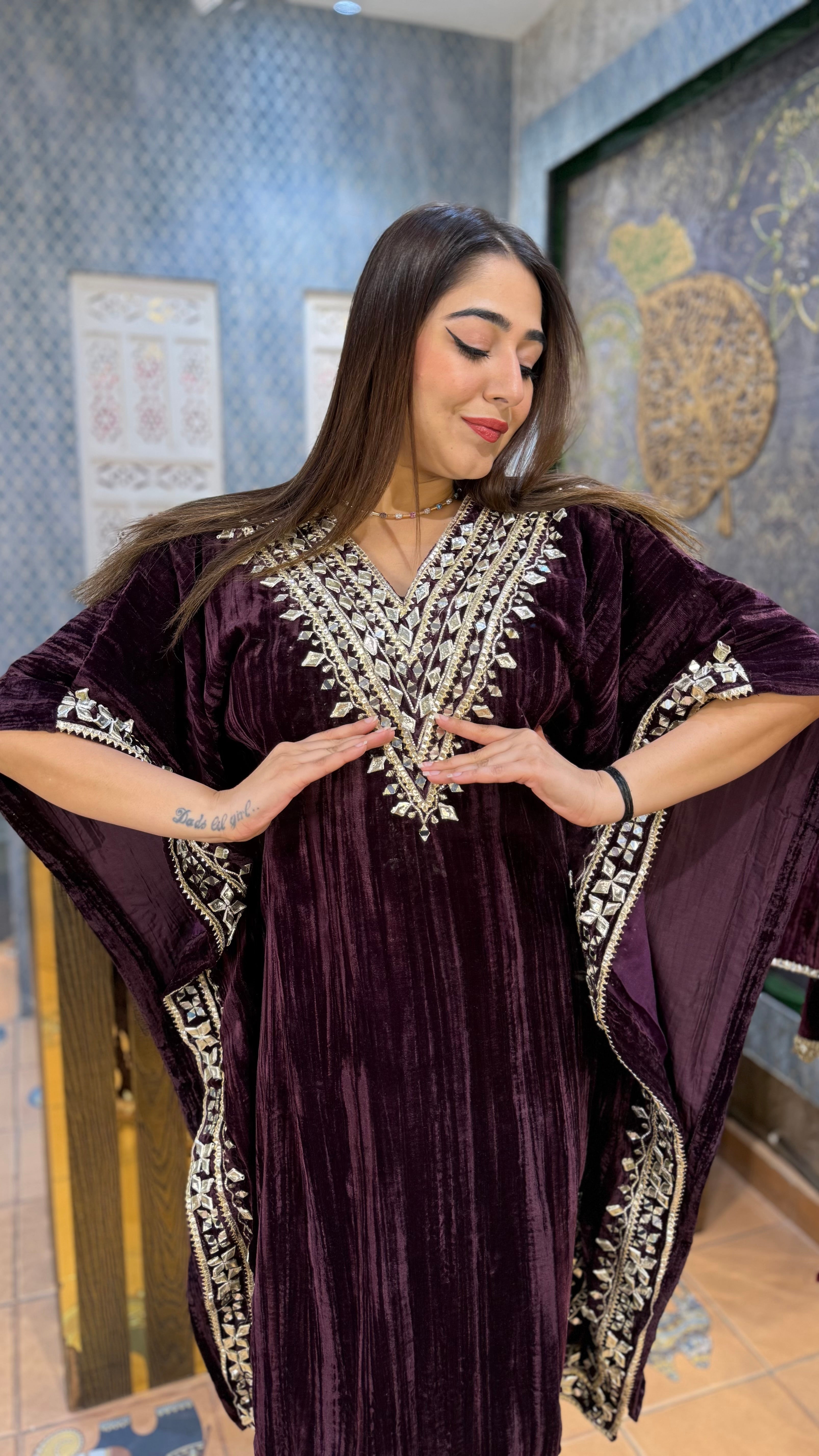 The V Neck Velvet Kaftan 2.0