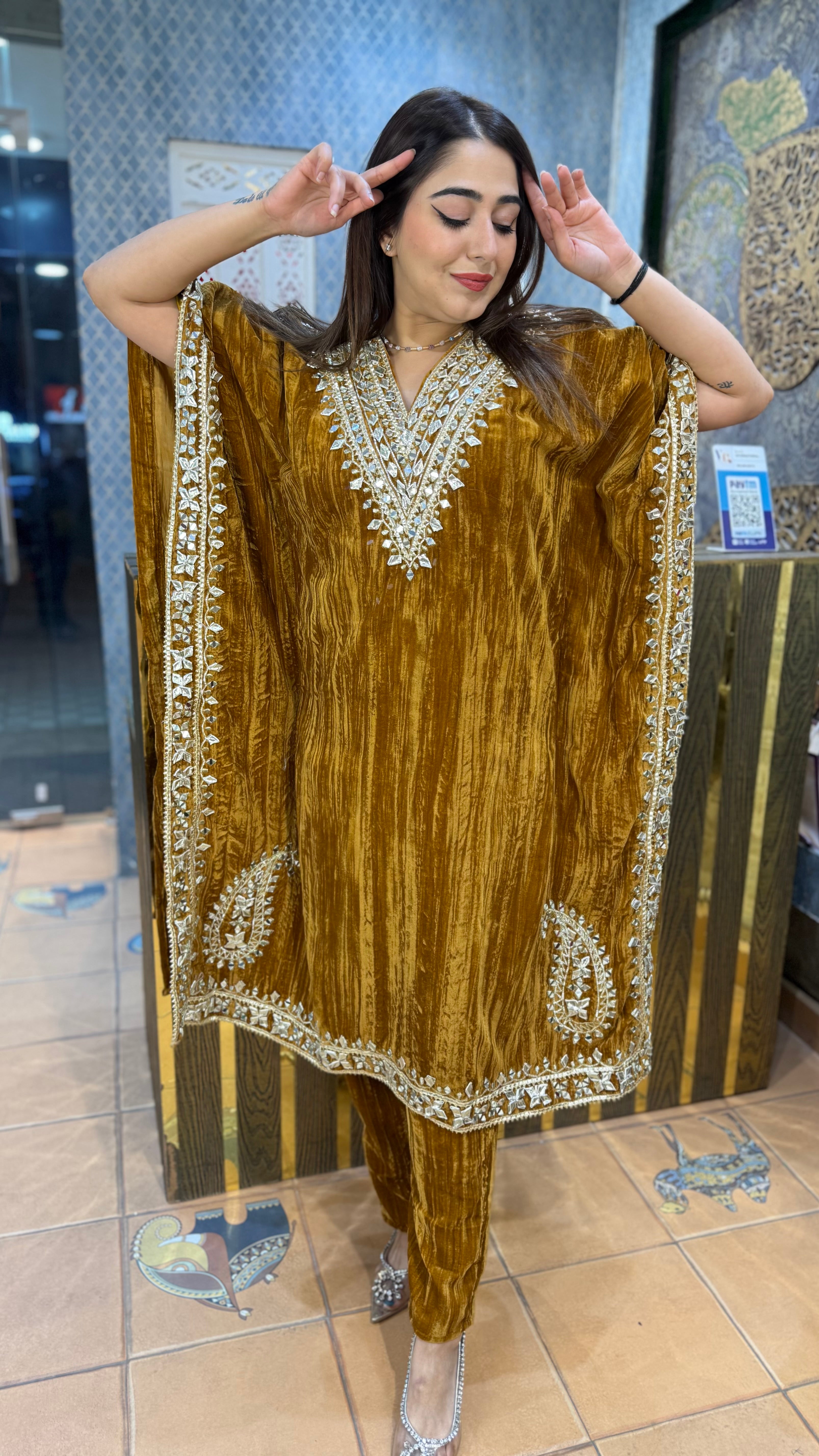 The V Neck Velvet Kaftan 2.0