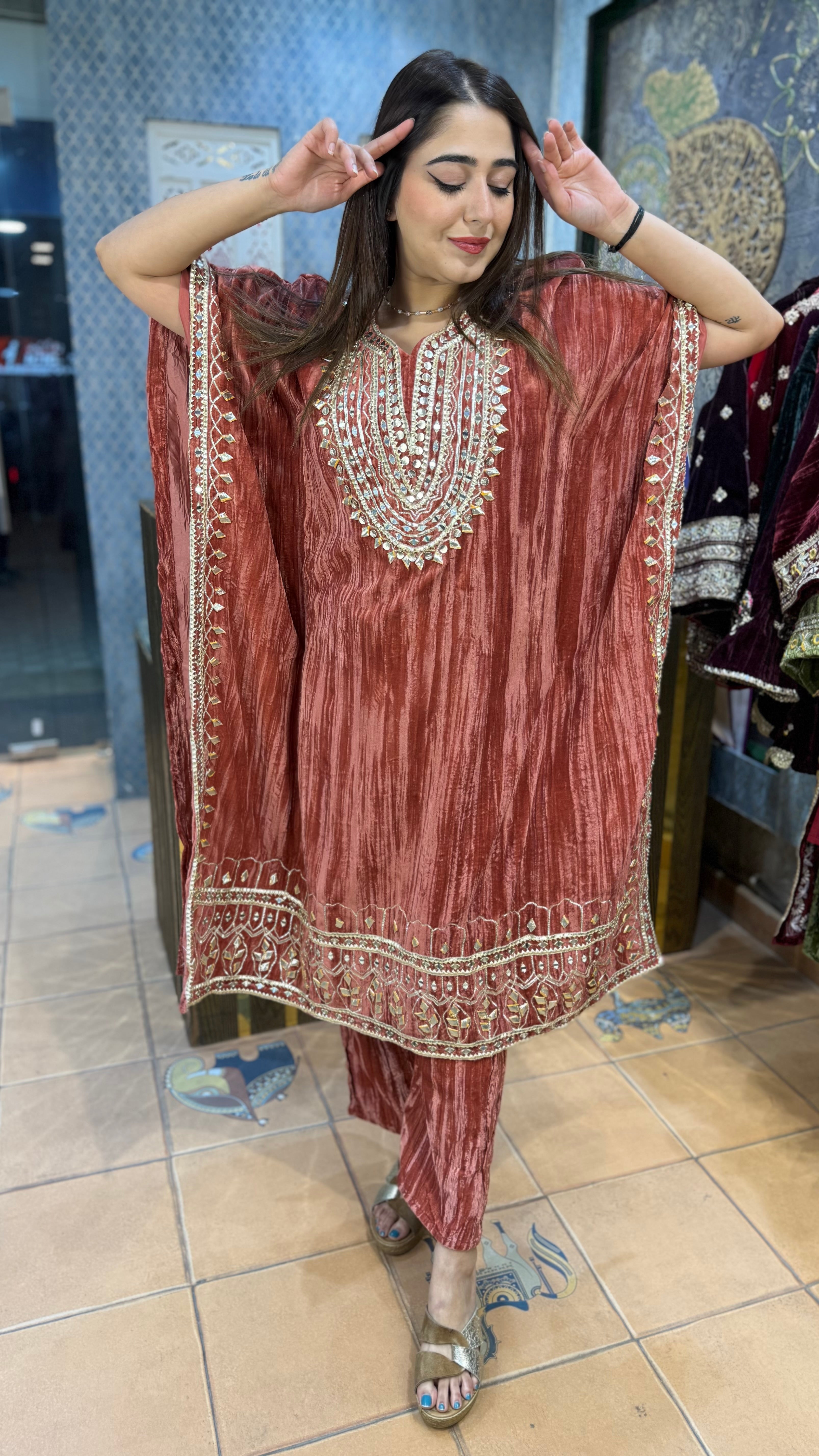 The U neck kaftan