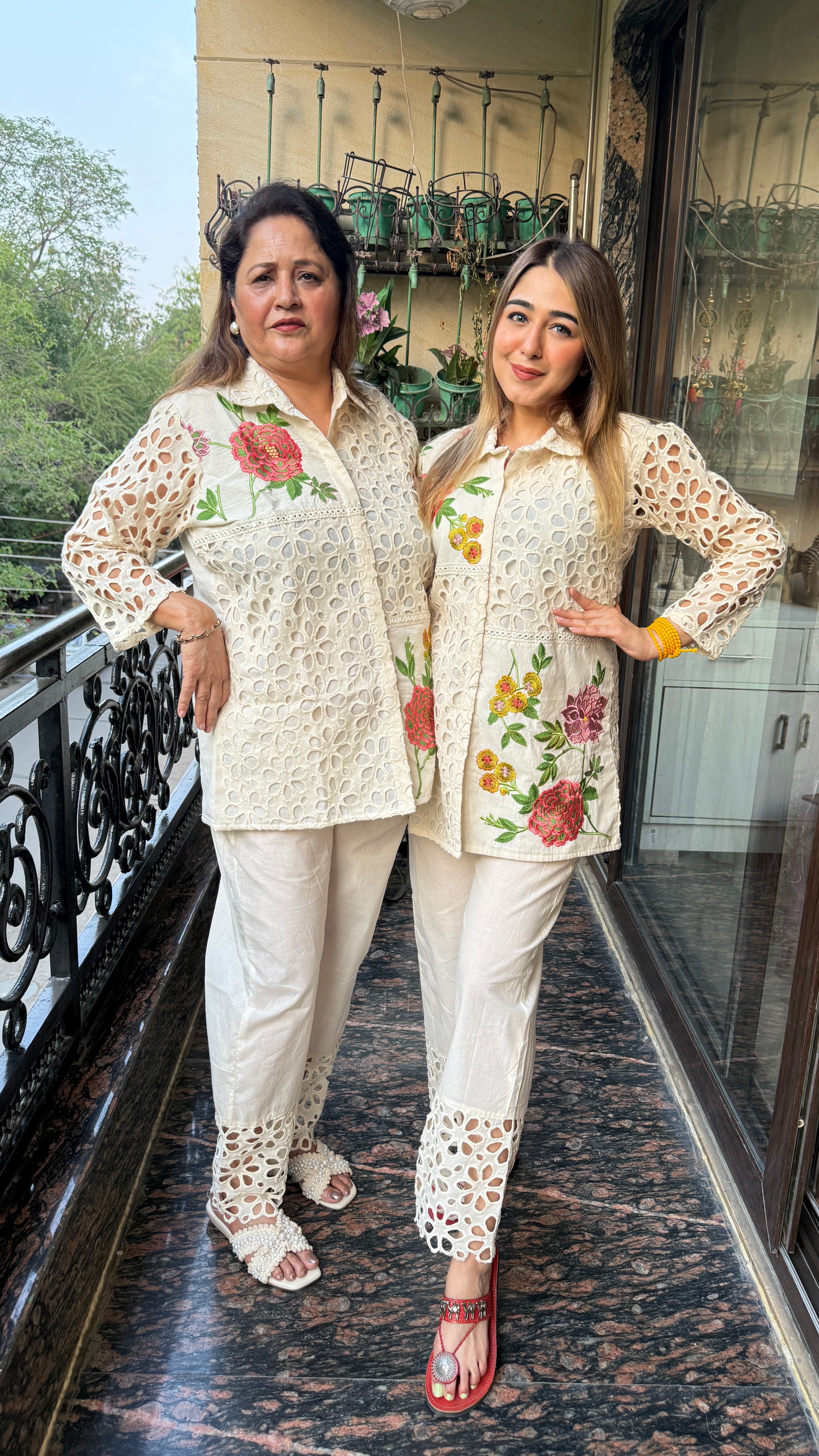 The Flower Schiffli Co Ord Set